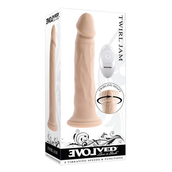 Evolved Twirl Jam Rechargeable Remote-Controlled Vibrating Twirling 9 in. Silicone Dildo Light Evolved Twirl Jam Rechargeable Remote-Controlled Vibrating Twirling 9 in. Silicone Dildo Light
