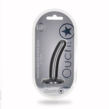 Shots Ouch! Smooth Silicone 5 in. G-Spot Dildo Gunmetal Shots Ouch! Smooth Silicone 5 in. G-Spot Dildo Gunmetal