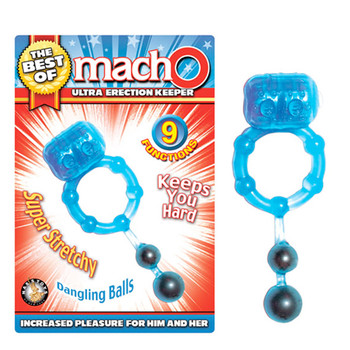 The Best Of Macho Ultra Erection Keeper 9 Function Dangling Balls Waterproof Blue The Best Of Macho Ultra Erection Keeper 9 Function Dangling Balls Waterproof Blue