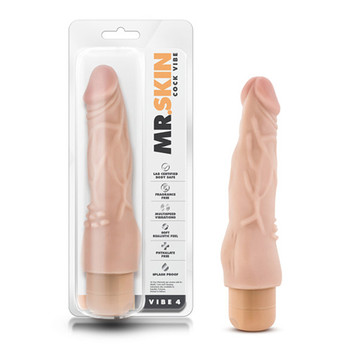 Blush Dr. Skin Vibe 4 Realistic 8 in. Vibrating Dildo Beige