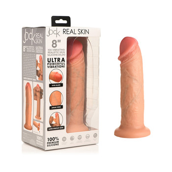 Jock Real Skin Vibrating Silicone Dildo 8 in. Light Jock Real Skin Vibrating Silicone Dildo 8 in. Light