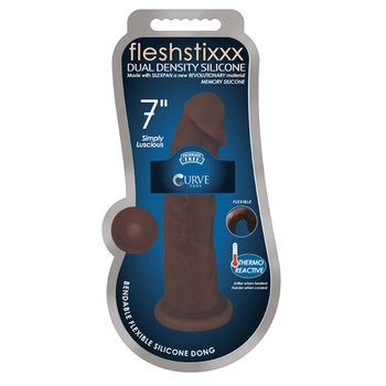 Curve Toys FLESHSTIXXX 7 in. Posable Dual Density Silicone Dildo with Suction Cup Brown Curve Toys FLESHSTIXXX 7 in. Posable Dual Density Silicone Dildo with Suction Cup Brown