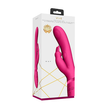 VIVE MAY Rechargeable Dual Pulse-Wave Silicone Rabbit Vibrator Pink VIVE MAY Rechargeable Dual Pulse-Wave Silicone Rabbit Vibrator Pink