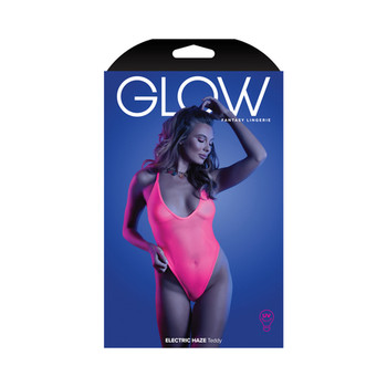 Fantasy Lingerie Glow Electric Haze Criss Cross Back Teddy with Snap Closure Neon Pink M/L Fantasy Lingerie Glow Electric Haze Criss Cross Back Teddy with Snap Closure Neon Pink M/L