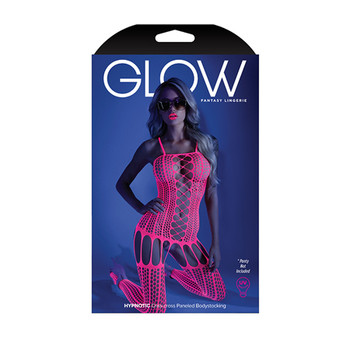 Fantasy Lingerie Glow Hypnotic Criss-Cross Paneled Bodystocking Neon Pink O/S Fantasy Lingerie Glow Hypnotic Criss-Cross Paneled Bodystocking Neon Pink O/S