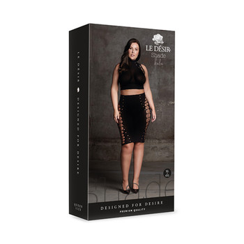 Shots Le Desir Shade Kala XXXVII 2-Piece with Turtleneck, Crop Top & Skirt Black Queen Size Shots Le Desir Shade Kala XXXVII 2-Piece with Turtleneck, Crop Top & Skirt Black Queen Size