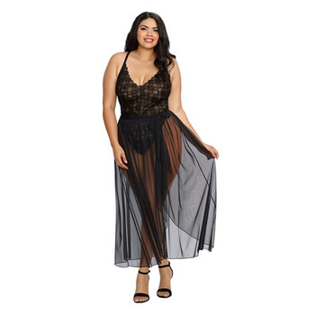 Dreamgirl Teddy & Sheer Mesh Maxi Skirt With G-String Black Queen 1X Hanging Dreamgirl Teddy & Sheer Mesh Maxi Skirt With G-String Black Queen 1X Hanging