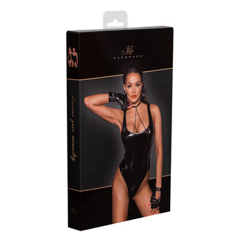 Noir Handmade PVC Bodysuit With High-Cut Bottom Hem L Noir Handmade PVC Bodysuit With High-Cut Bottom Hem L