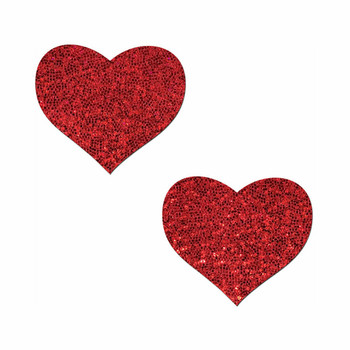 Pastease Glitter Heart Pasties Red Pastease Glitter Heart Pasties Red