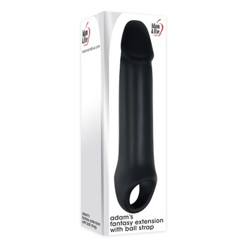 Adam & Eve Adam's Fantasy Extension With Ball Strap 1.75 in. Penis Extender Sling Black Adam & Eve Adam's Fantasy Extension With Ball Strap 1.75 in. Penis Extender Sling Black