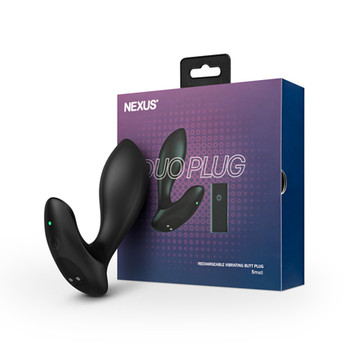 Nexus Duo Plug Rechargeable Remote-Controlled Vibrating Silicone Anal Plug Black Nexus Duo Plug Rechargeable Remote-Controlled Vibrating Silicone Anal Plug Black
