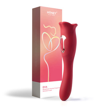 Honey Play Box Eva Sucking Mouth Tongue Clit Stimulator and G-spot Vibrator Red Honey Play Box Eva Sucking Mouth Tongue Clit Stimulator and G-spot Vibrator Red