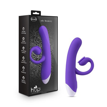 Blush Hop Oh Bunny Rechargeable Silicone Air Pulse Dual Stimulation Vibrator Midnight Blush Hop Oh Bunny Rechargeable Silicone Air Pulse Dual Stimulation Vibrator Midnight