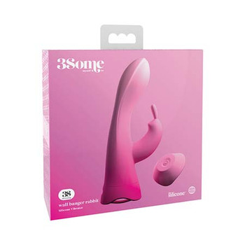 Pipedream 3Some Wall Banger Rabbit Rechargeable Remote-Controlled Silicone Vibrator With Suction Cup Pink Pipedream 3Some Wall Banger Rabbit Rechargeable Remote-Controlled Silicone Vibrator With Suction Cup Pink