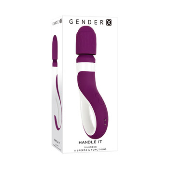 Gender X Handle It Rechargeable Silicone Wand Vibrator With Handle Purple Gender X Handle It Rechargeable Silicone Wand Vibrator With Handle Purple
