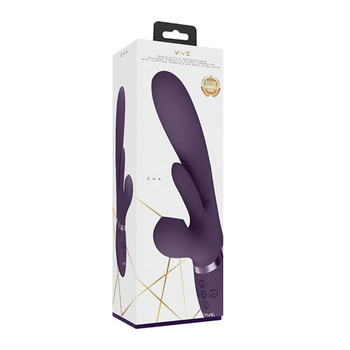 VIVE ENA Rechargeable Thrusting Silicone G-Spot Vibrator with Flapping Tongue and Air Wave Stimulator Purple VIVE ENA Rechargeable Thrusting Silicone G-Spot Vibrator with Flapping Tongue and Air Wave Stimulator Purple