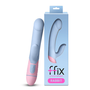 FemmeFunn FFIX Rabbit Waterproof Silicone Dual Stimulation G-Spot Vibrator Light Blue FemmeFunn FFIX Rabbit Waterproof Silicone Dual Stimulation G-Spot Vibrator Light Blue