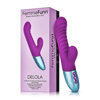 FemmeFunn Delola Rechargeable Silicone Dual Stimulation G-Spot Vibrator Purple FemmeFunn Delola Rechargeable Silicone Dual Stimulation G-Spot Vibrator Purple