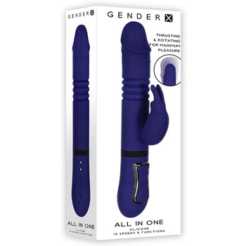Gender X All In One Rechargeable Thrusting Rotating Silicone Rabbit Vibrator Purple Gender X All In One Rechargeable Thrusting Rotating Silicone Rabbit Vibrator Purple