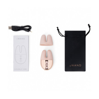 Le Wand Chrome Double Vibe Rechargeable Silicone Mini Vibrator Rose Gold Le Wand Chrome Double Vibe Rechargeable Silicone Mini Vibrator Rose Gold
