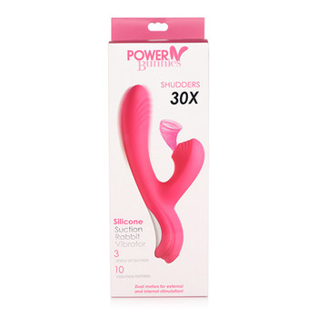 Curve Toys Power Bunny Shudders Rechargeable Silicone Suction Dual Stimulation Vibrator Pink Curve Toys Power Bunny Shudders Rechargeable Silicone Suction Dual Stimulation Vibrator Pink