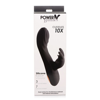 Curve Toys Power Bunny Cuddles Rechargeable Silicone Rabbit Vibrator Black Curve Toys Power Bunny Cuddles Rechargeable Silicone Rabbit Vibrator Black
