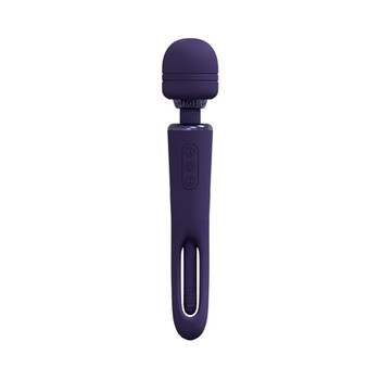 VIVE Kiku Rechargeable Double Ended Wand with Innovative G-Spot Flapping Stimulator Purple VIVE Kiku Rechargeable Double Ended Wand with Innovative G-Spot Flapping Stimulator Purple