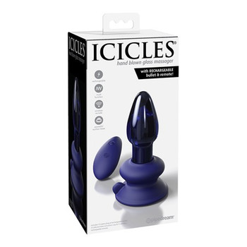 Pipedream Icicles No. 85 Rechargeable Remote-Controlled Vibrating Anal Plug With Suction Cup Blue Pipedream Icicles No. 85 Rechargeable Remote-Controlled Vibrating Anal Plug With Suction Cup Blue