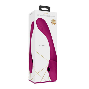 VIVE MIRAI Rechargeable Double Ended Pulse Wave & Air Wave Bendable Silicone Vibrator Pink VIVE MIRAI Rechargeable Double Ended Pulse Wave & Air Wave Bendable Silicone Vibrator Pink