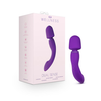 Blush Wellness Dual Sense Rechargeable Silicone Dual Ended G-Spot & Wand Vibrator Purple Blush Wellness Dual Sense Rechargeable Silicone Dual Ended G-Spot & Wand Vibrator Purple