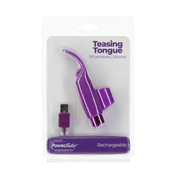 Powerbullet Teasing Tongue With Mini Rechargeable Bullet 2.5 in. Purple Powerbullet Teasing Tongue With Mini Rechargeable Bullet 2.5 in. Purple