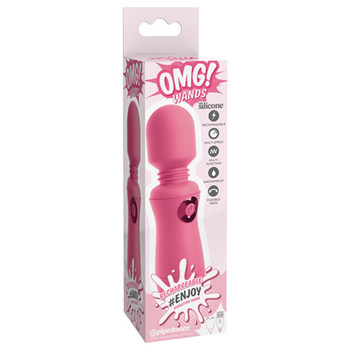 Pipedream OMG! Wands #Enjoy Silicone Rechargeable Flexible Vibrating Wand Pink Pipedream OMG! Wands #Enjoy Silicone Rechargeable Flexible Vibrating Wand Pink