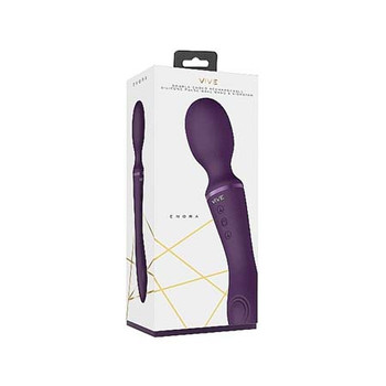 VIVE ENORA Rechargeable Dual-Ended Silicone Pulse-Wave G-Spot & Wand Vibrator Purple VIVE ENORA Rechargeable Dual-Ended Silicone Pulse-Wave G-Spot & Wand Vibrator Purple