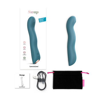 Love To Love Swap Rechargeable Triple Motor Tapping Silicone G-Spot Vibrator Teal Me Love To Love Swap Rechargeable Triple Motor Tapping Silicone G-Spot Vibrator Teal Me