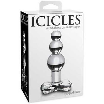 Pipedream Icicles No. 47 Beaded 4 in. Glass Anal Plug Clear