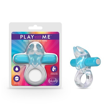 Blush Play with Me Bull Vibrating C-Ring Blue Blush Play with Me Bull Vibrating C-Ring Blue