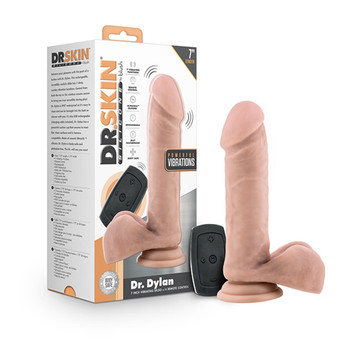 Blush Dr. Skin Dr. Dylan 7.5 in. Vibrating Dildo with Balls Beige Blush Dr. Skin Dr. Dylan 7.5 in. Vibrating Dildo with Balls Beige