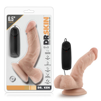 Blush Dr. Skin Dr. Ken Realistic 6.5 in. Vibrating Dildo with Balls & Suction Cup Beige Blush Dr. Skin Dr. Ken Realistic 6.5 in. Vibrating Dildo with Balls & Suction Cup Beige