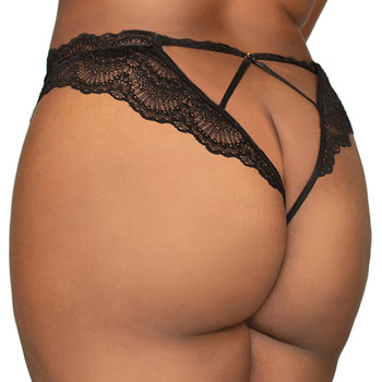 Dreamgirl Lace Tanga Open-Crotch Panty and Elastic Open Back Detail Black 3X Hanging Dreamgirl Lace Tanga Open-Crotch Panty and Elastic Open Back Detail Black 3X Hanging