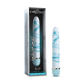 Blush The Collection Blueberry Haze Slimline Vibrator Blue Blush The Collection Blueberry Haze Slimline Vibrator Blue