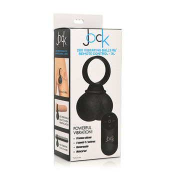 Curve Toys Jock 28X Vibrating Silicone Balls with Remote Control XL Black Curve Toys Jock 28X Vibrating Silicone Balls with Remote Control XL Black