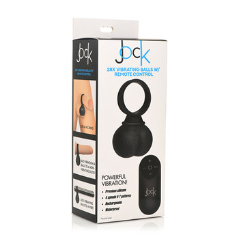 Curve Toys Jock 28X Vibrating Silicone Balls with Remote Control Large Black Curve Toys Jock 28X Vibrating Silicone Balls with Remote Control Large Black