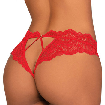 Dreamgirl Lace Tanga Open-Crotch Panty and Elastic Open Back Detail Red L Dreamgirl Lace Tanga Open-Crotch Panty and Elastic Open Back Detail Red L