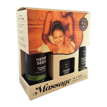 Earthly Body Hemp Seed Massage In A Box Gift Set Earthly Body Hemp Seed Massage In A Box Gift Set