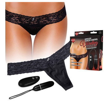 Hustler Wireless Remote Control Vibrating Panties Black M/L Hustler Wireless Remote Control Vibrating Panties Black M/L