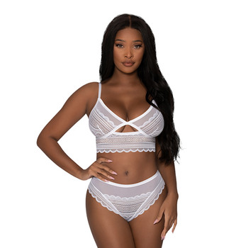Magic Silk Modern Romance Bralette & Hipster White S/M Magic Silk Modern Romance Bralette & Hipster White S/M