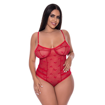 Magic Silk With Love Cheeky Teddy with Snap Crotch Red Queen Magic Silk With Love Cheeky Teddy with Snap Crotch Red Queen