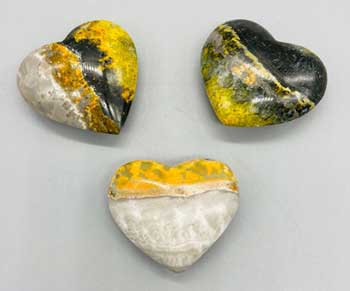 1 3/4" Jasper, Bumble Bee Heart 1 3/4" Jasper, Bumble Bee Heart