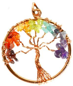 7 Chakra Tree Of Life Pendant Copper Color 7 Chakra Tree Of Life Pendant Copper Color
