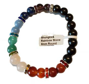 8mm Chakra & Shungite 8mm Chakra & Shungite